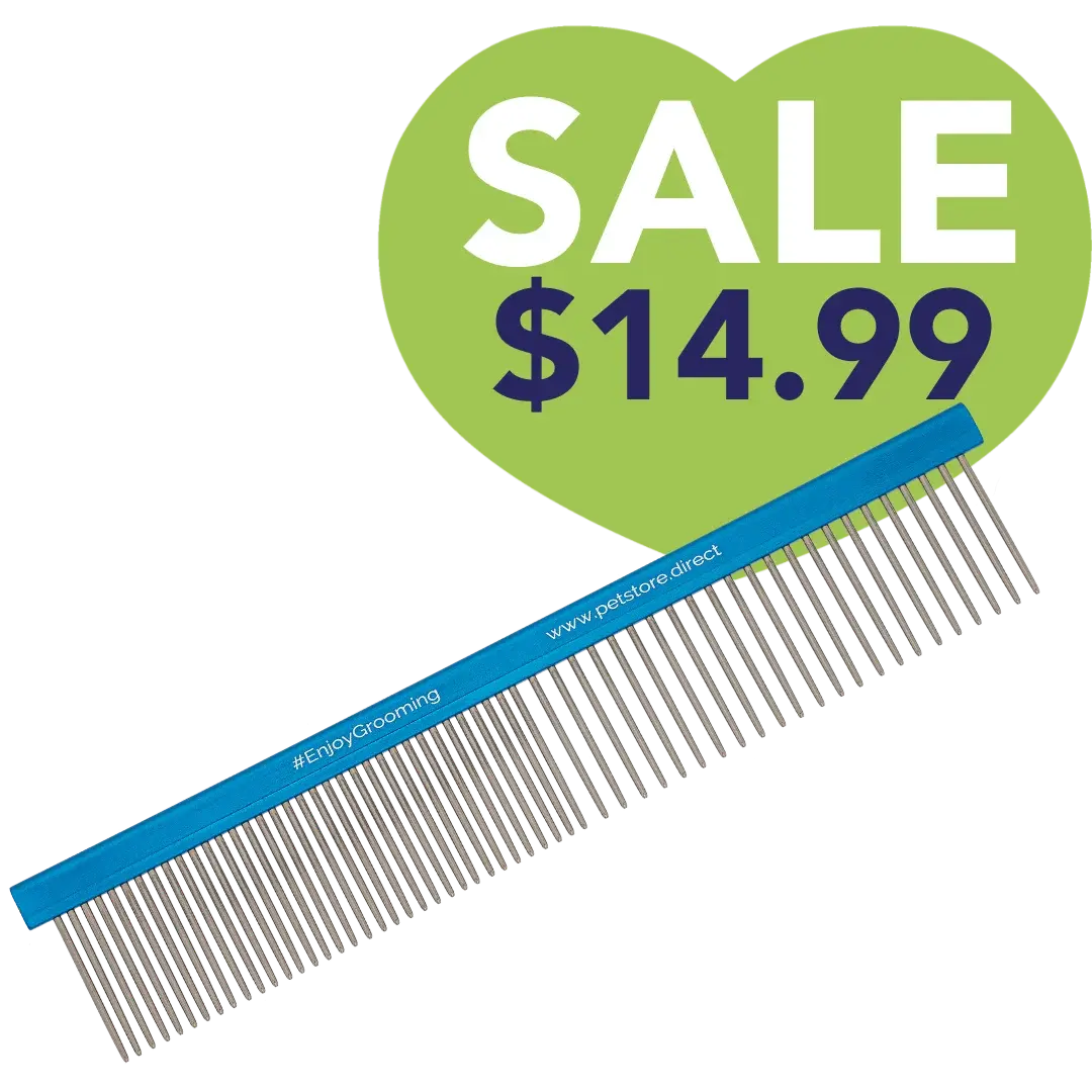 7" 50/50 Flat Blue Comb by PetStore.Direct