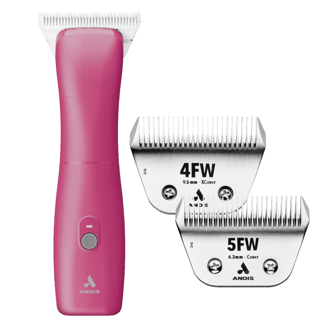Emerge Pink Clipper #30W and with 4FW and 5FW Blades by Andis
