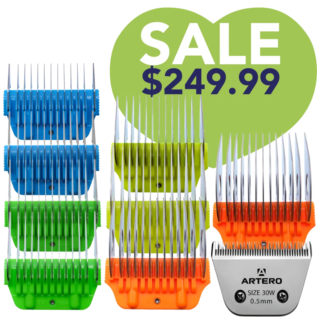 Wide Comb Attachments with #30W Blade Set by Artero