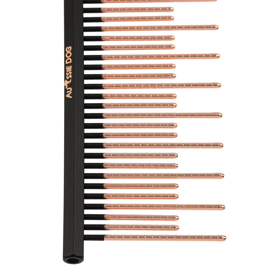 7.5" Hex Spine Deshed Ionic End Strip Comb by Aussie Dog - Image 2
