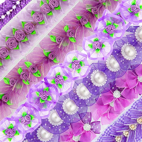 100 Purple Bows - Surprise Design and Size by Cecilia bows
