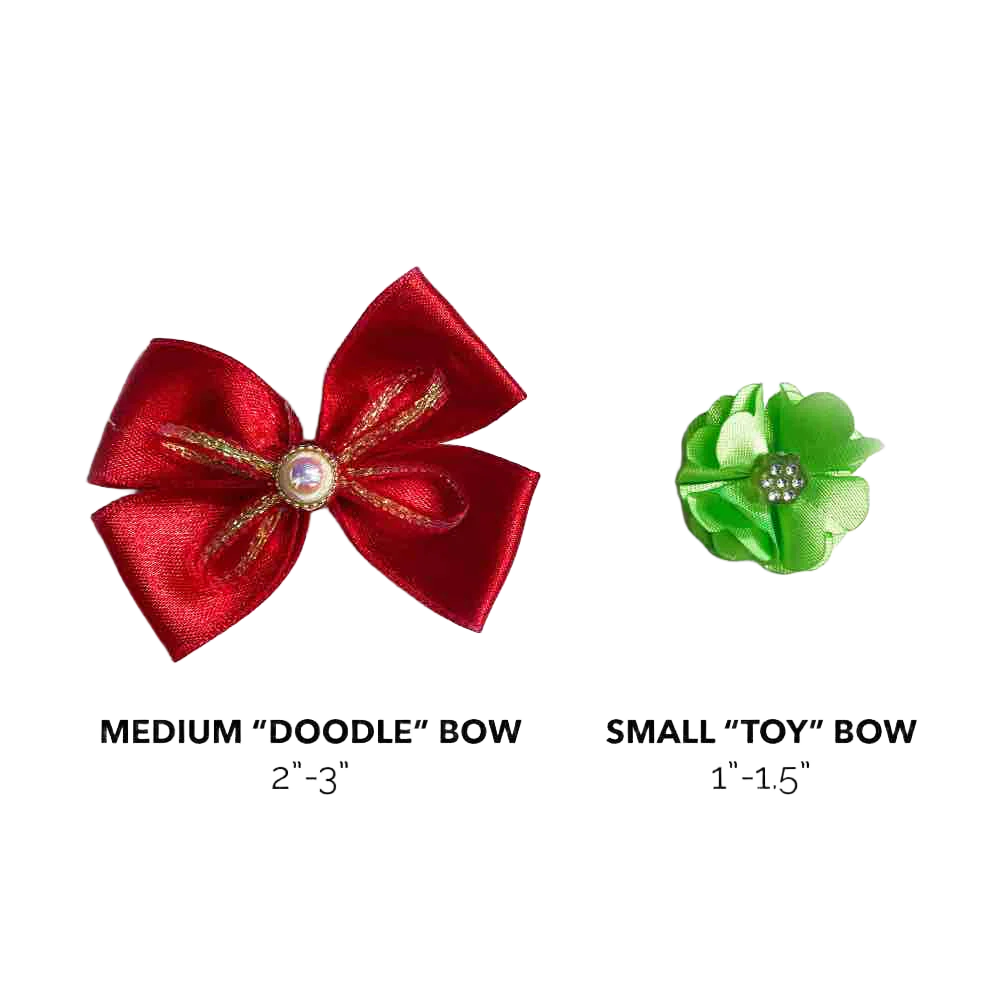 10 Medium Hair Bows For Doodles - Assorted Colors by Cecilia bows - Image 4
