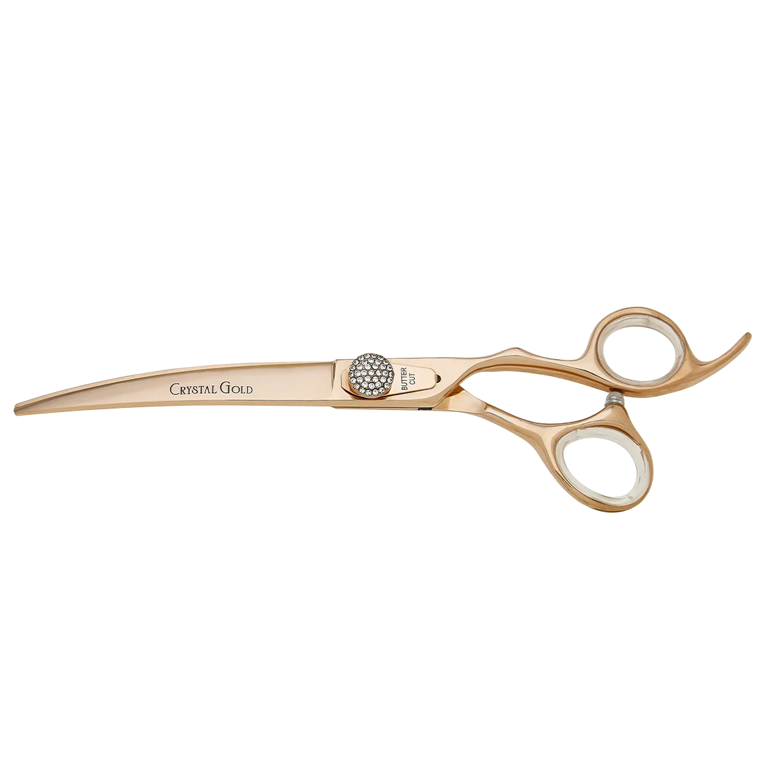 Crystal Gold Cobalt 7.5" Curve Shear by Geib
