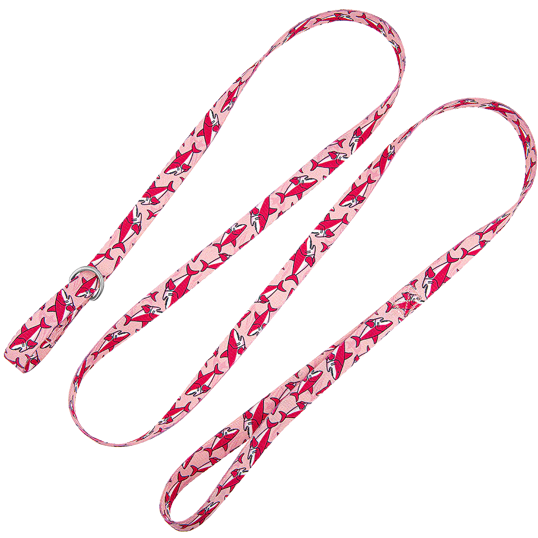 5ft Slip-Lead Leash Pink Sharks by Groom Loop