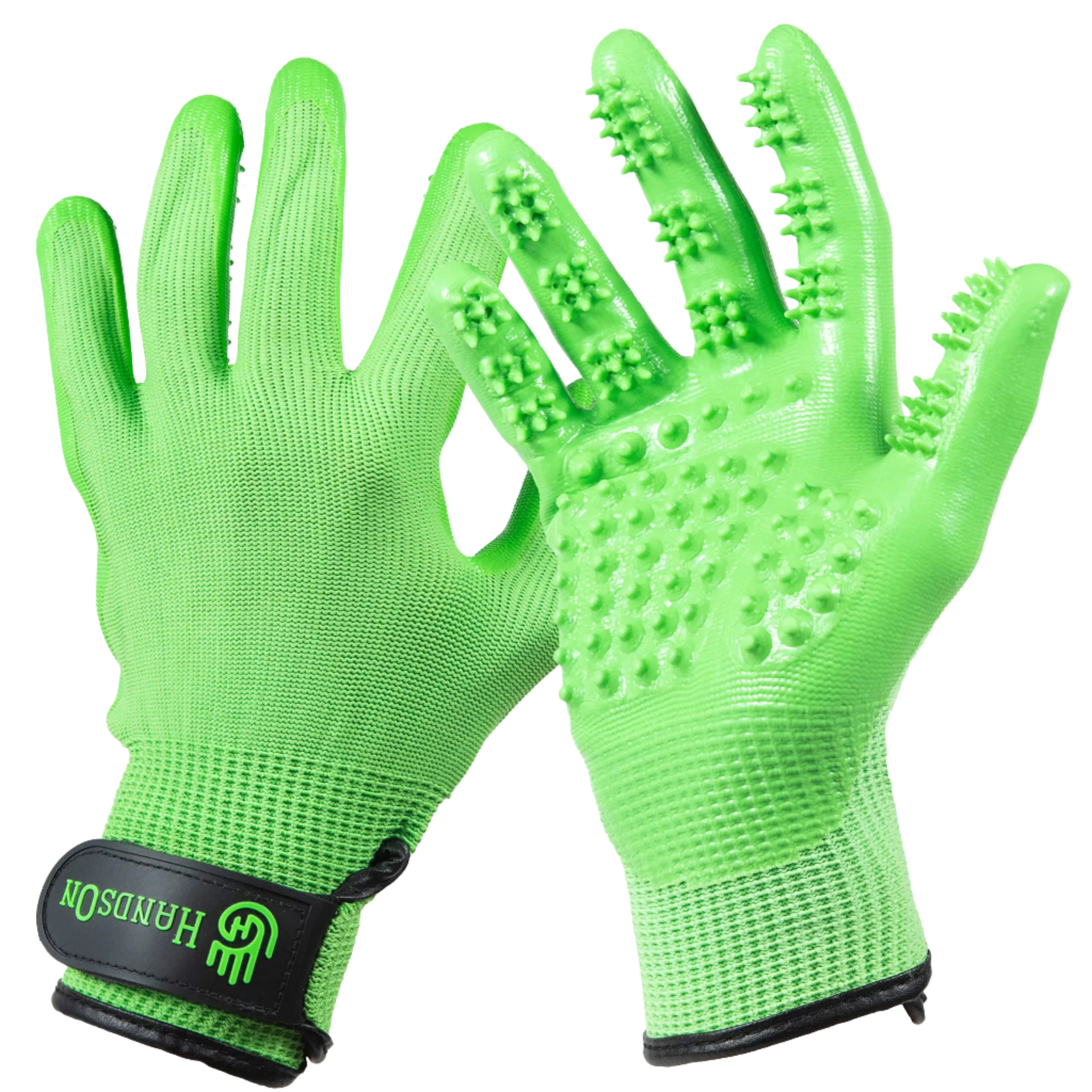 Large Green Deshedding Gloves by HandsOn Gloves - Image 2