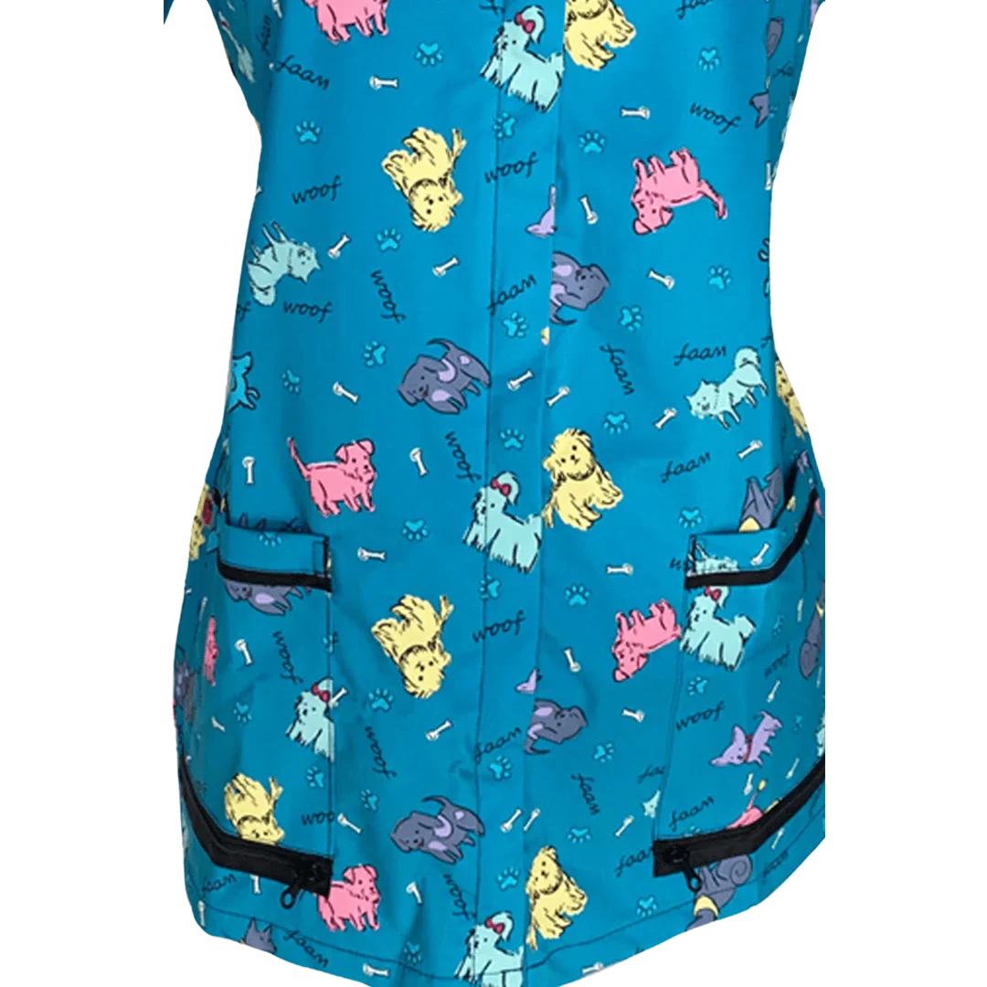 Covered Zipper Waterproof Dog Bathing Jacket Teal by Ladybird Line - Image 2