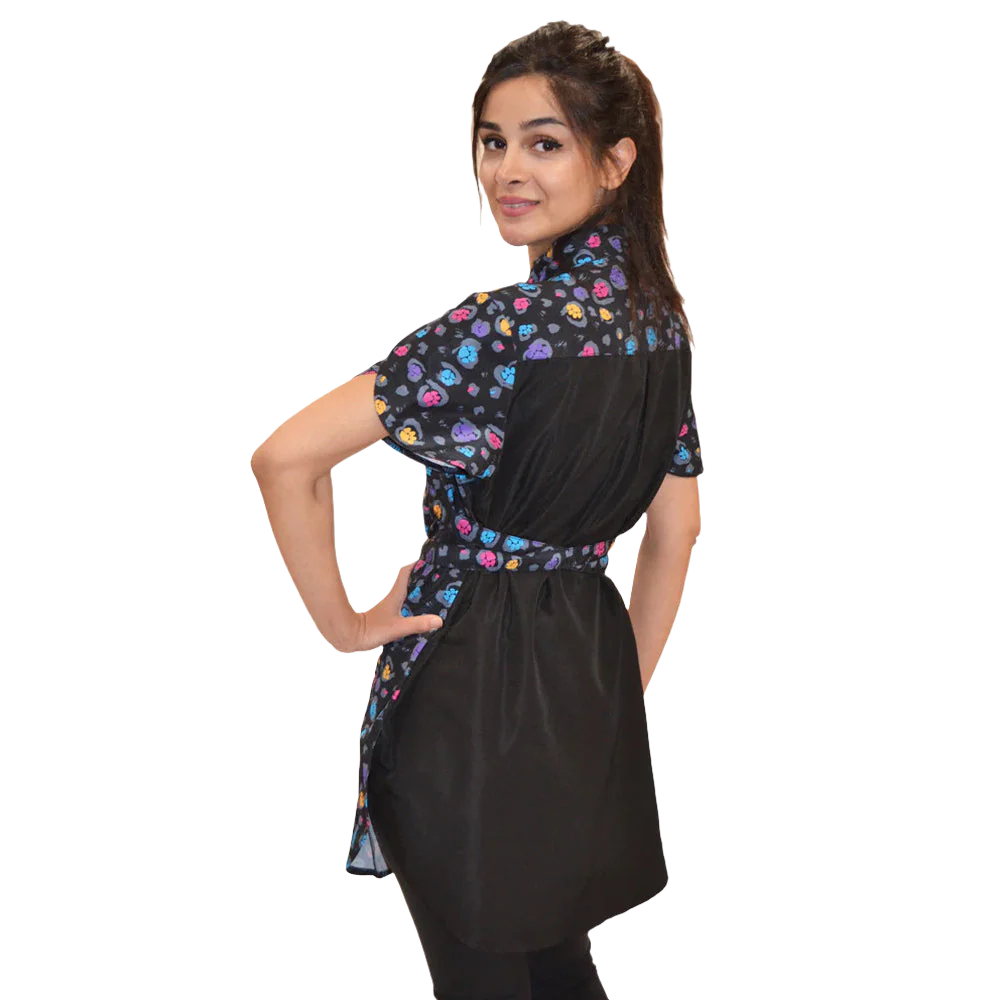 Rainbow Half Zipper Front Stylish Scrub Tunic by Ladybird Line - Image 3