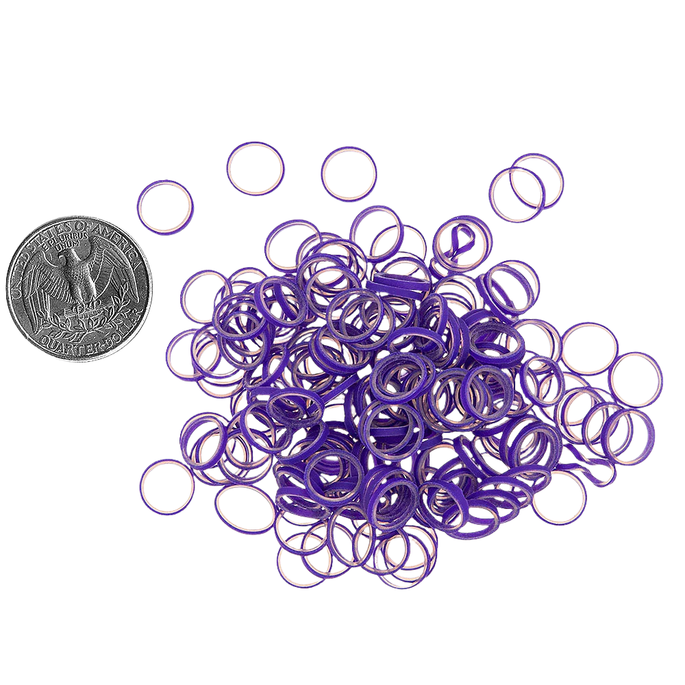 Latex Dog Hair Bands 5/16" Medium Weight Purple by PawMarks - Image 2
