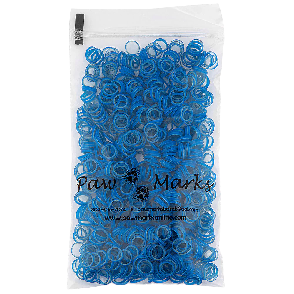Latex Dog Hair Bands 5/16" Medium Weight Vivid Blue by PawMarks