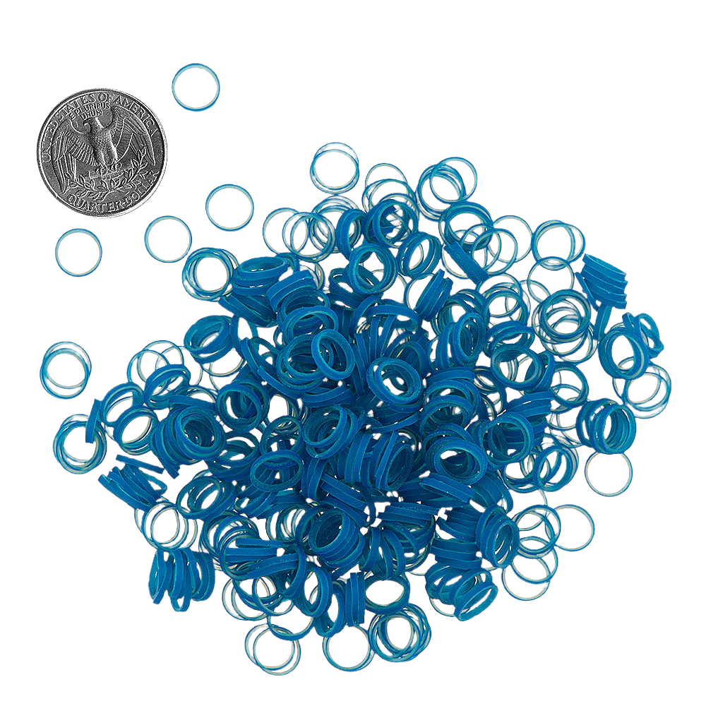 Latex Dog Hair Bands 5/16" Medium Weight Vivid Blue by PawMarks - Image 2