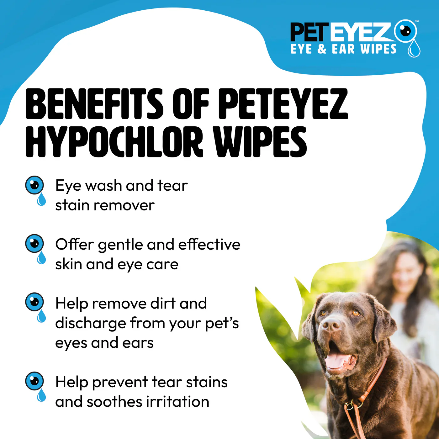 Eye & Ear Wipes With Hypochlor by Pet Eyez - Image 2