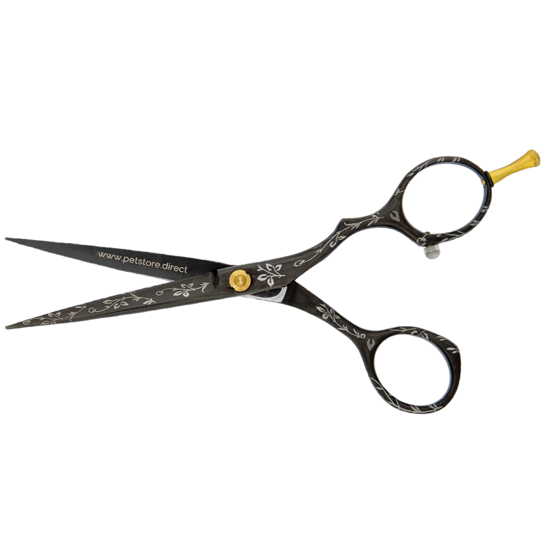 5.5" Black Floral Grooming Shear Set by PetStore.Direct - Image 3