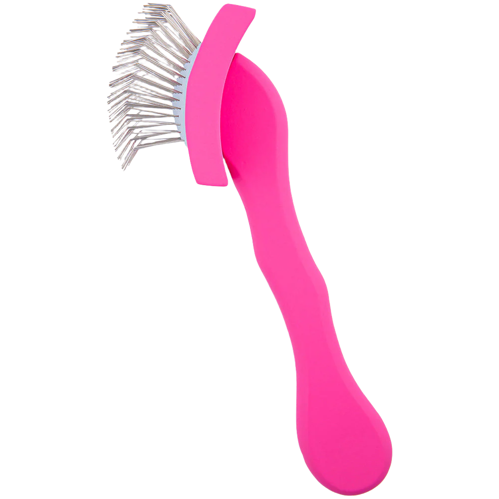 Medium Curved Pink Dematting Brush by PetStore.Direct - Image 3