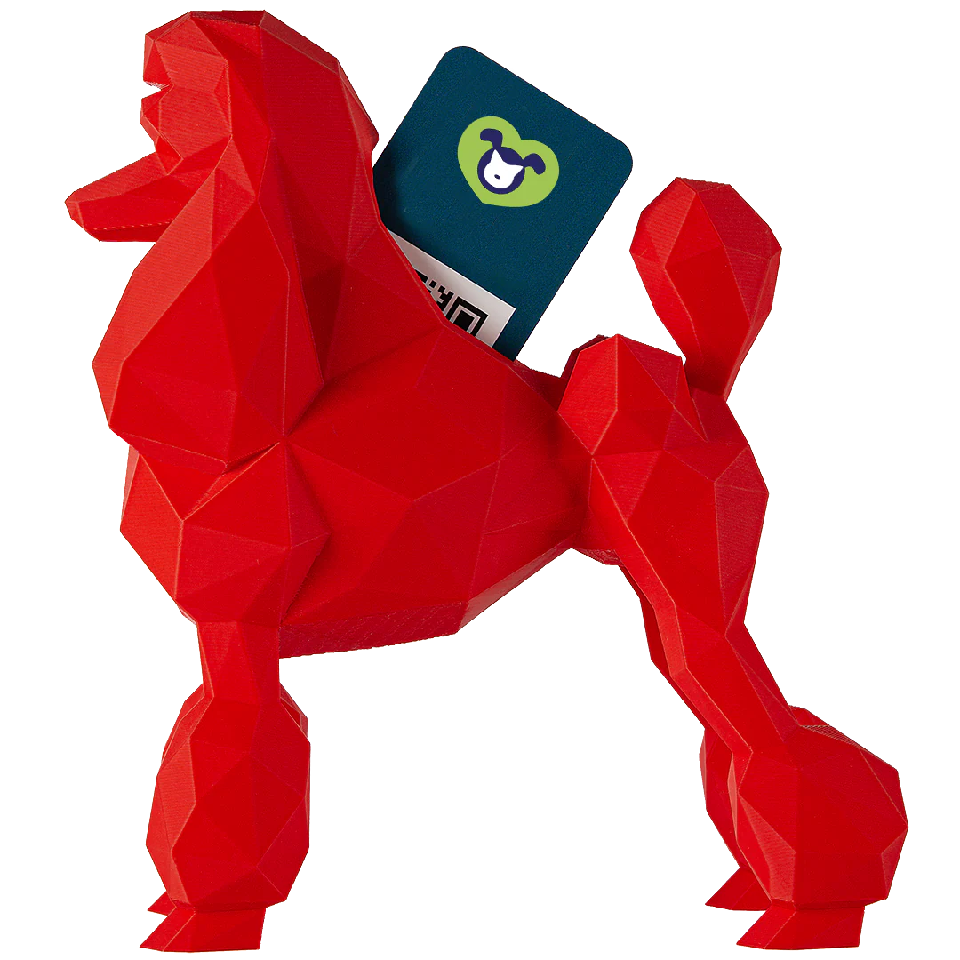 Poodle Business Card Holder Red by Kumpe3D - Image 2