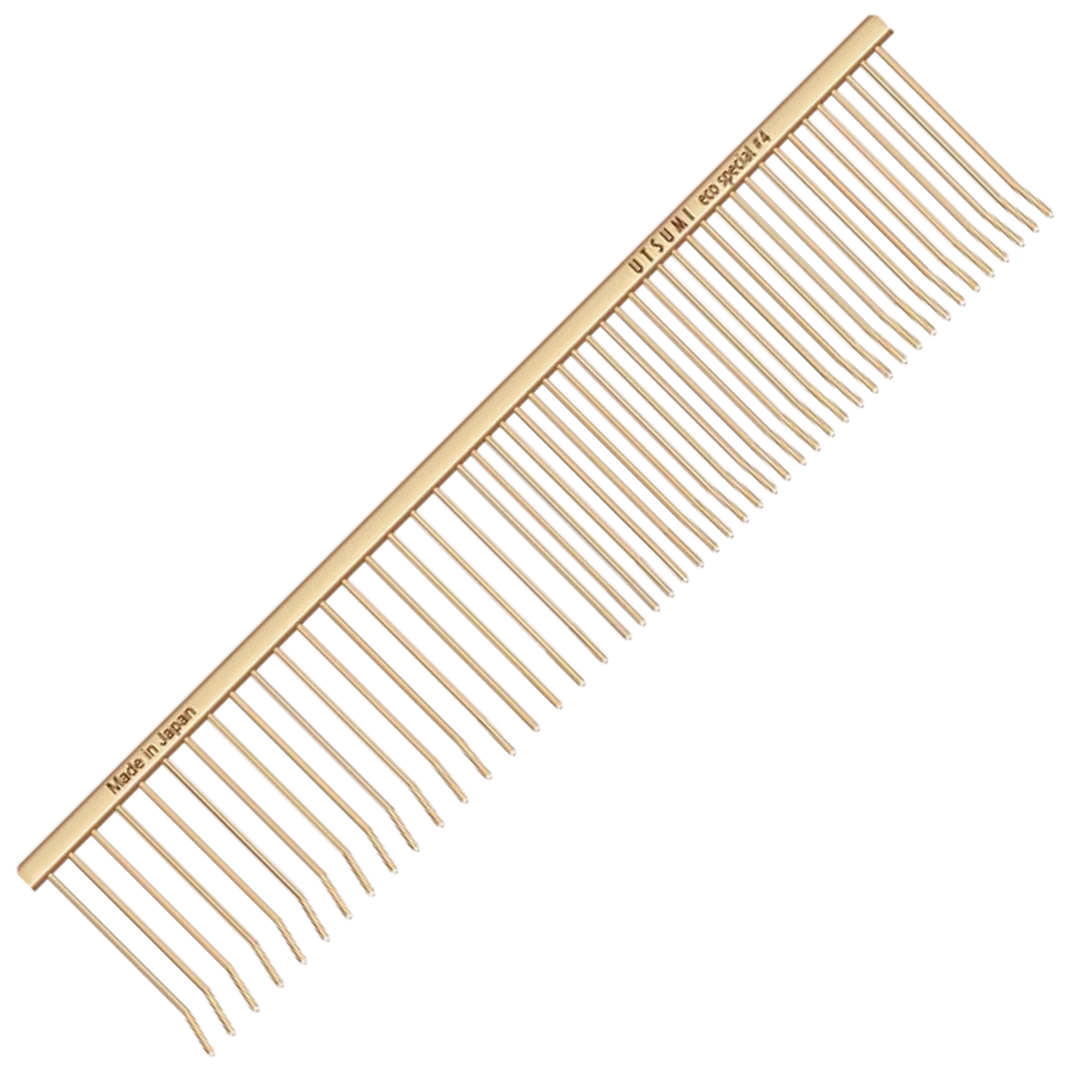 7.5" Curved Tip ECO Special #4 Comb Gold by Utsumi