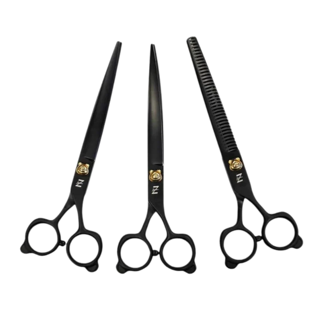 Teddy Bear 6.5" 3 Scissors Set Black by Zolitta - Image 2